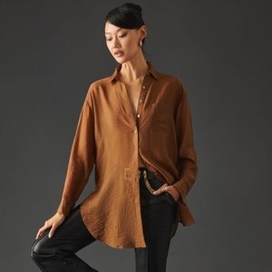 Anthropologie Pilcro Sheer Buttondown Blouse